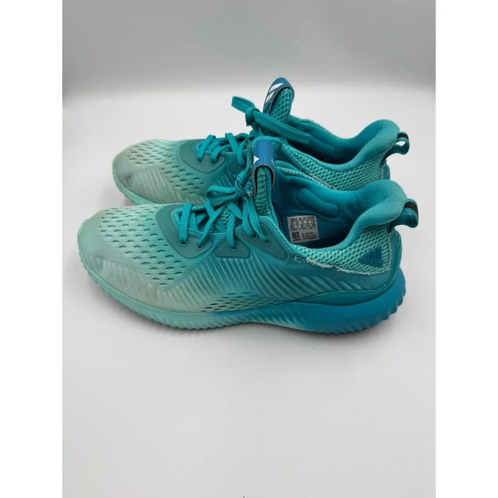 Adidas Running BW1199 Alphabounce EM Teal Blue 8.5 Mesh Bounce Athletic Sneakers